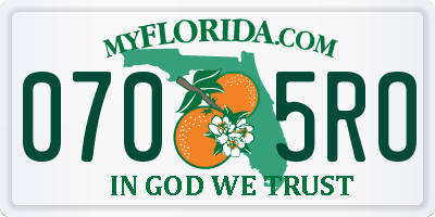 FL license plate 0705RO