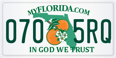 FL license plate 0705RQ