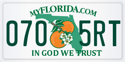 FL license plate 0705RT
