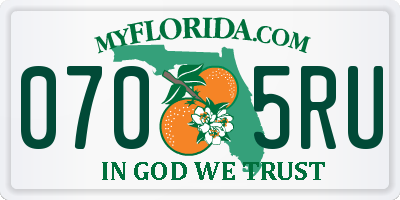 FL license plate 0705RU