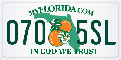 FL license plate 0705SL