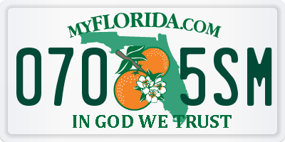 FL license plate 0705SM