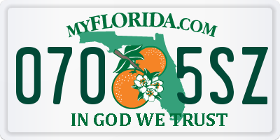 FL license plate 0705SZ