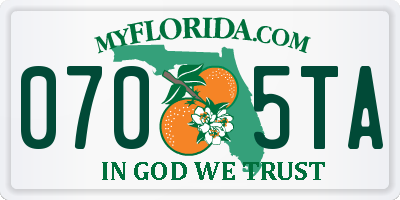 FL license plate 0705TA