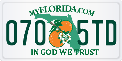 FL license plate 0705TD