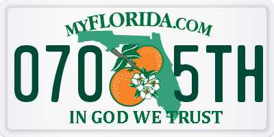 FL license plate 0705TH