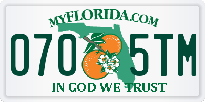 FL license plate 0705TM