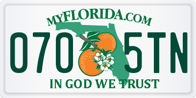 FL license plate 0705TN