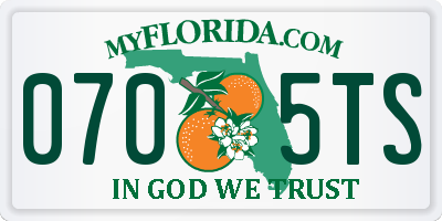 FL license plate 0705TS