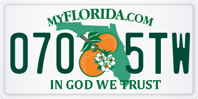 FL license plate 0705TW