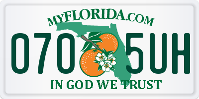 FL license plate 0705UH