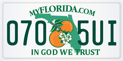 FL license plate 0705UI