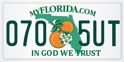 FL license plate 0705UT