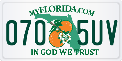 FL license plate 0705UV
