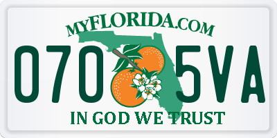 FL license plate 0705VA