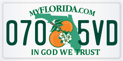 FL license plate 0705VD