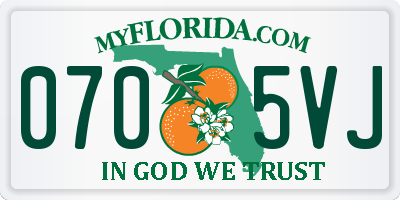 FL license plate 0705VJ
