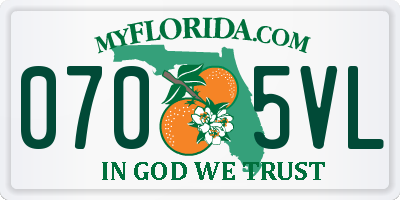 FL license plate 0705VL