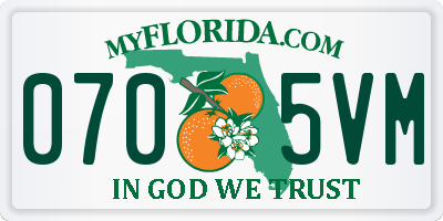 FL license plate 0705VM