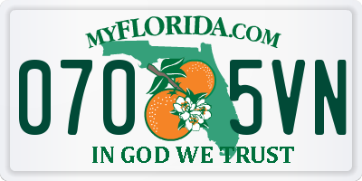 FL license plate 0705VN