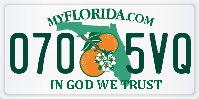 FL license plate 0705VQ