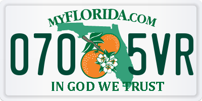 FL license plate 0705VR