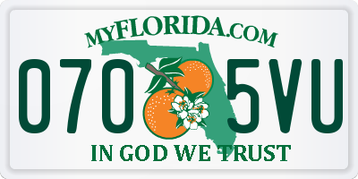 FL license plate 0705VU