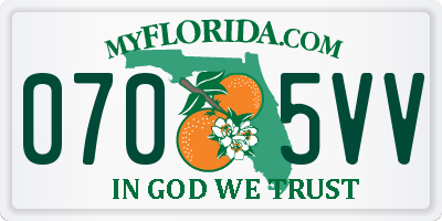 FL license plate 0705VV