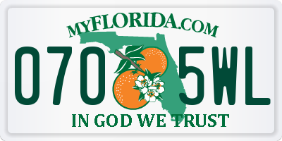 FL license plate 0705WL
