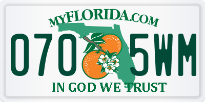 FL license plate 0705WM