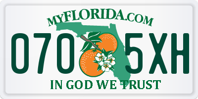 FL license plate 0705XH