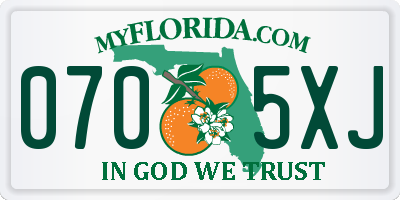 FL license plate 0705XJ