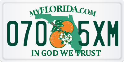 FL license plate 0705XM