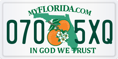 FL license plate 0705XQ