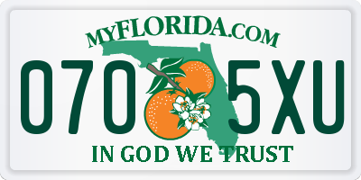 FL license plate 0705XU