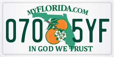FL license plate 0705YF