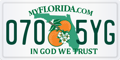 FL license plate 0705YG