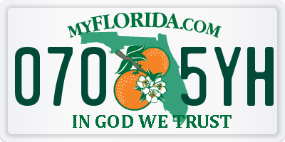 FL license plate 0705YH