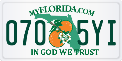 FL license plate 0705YI