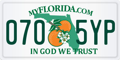 FL license plate 0705YP