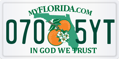FL license plate 0705YT