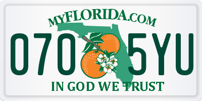 FL license plate 0705YU