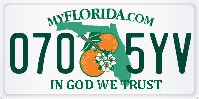 FL license plate 0705YV