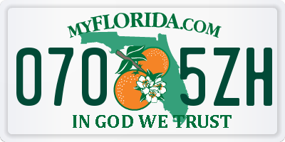 FL license plate 0705ZH