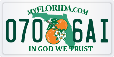 FL license plate 0706AI
