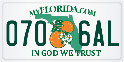 FL license plate 0706AL
