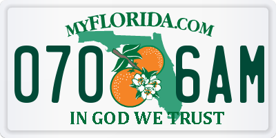 FL license plate 0706AM