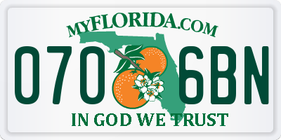 FL license plate 0706BN