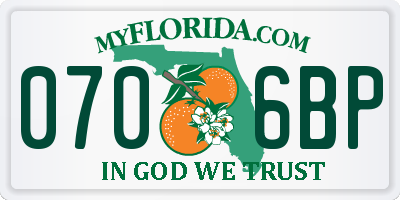 FL license plate 0706BP