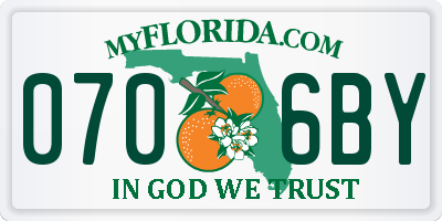 FL license plate 0706BY
